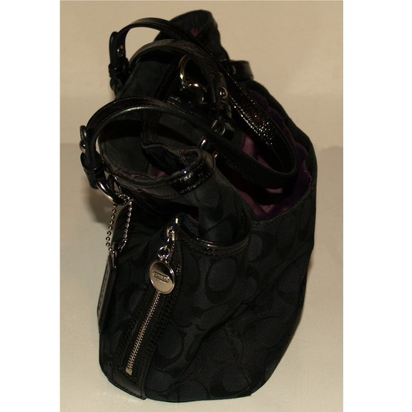 COACH A1394-23766E Black Signature Jacquard Medium Shoulder Bag - Picture 10 of 11